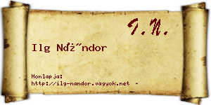 Ilg Nándor névjegykártya
